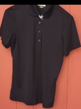 Golf Shirt - Greg Norman Collection Black Short Sleeve Polo